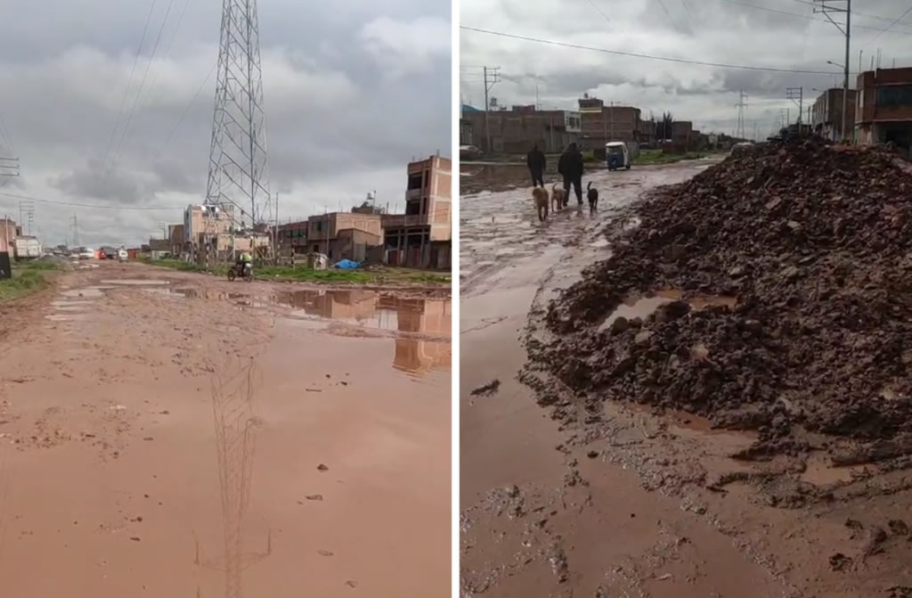 La pavimentacion de la Avenida Tambopata en Juliaca avanza a