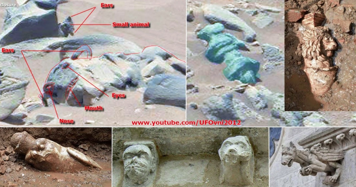 1645557561 Ancient Aliens on Mars estatua de animal tallada con manchas