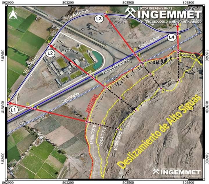 Deslizamientos podrian llegar a panamericana en proximos tres a 12