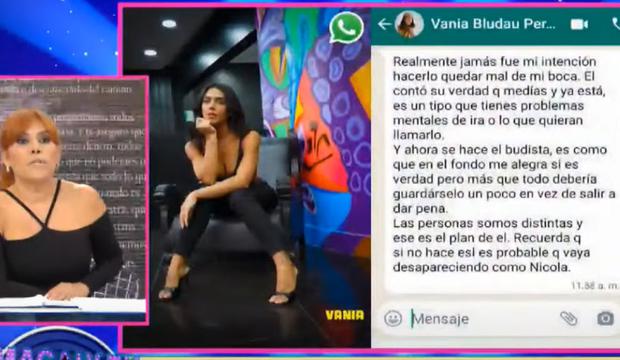 Vania bludau volvió a referirse a mario irivarren, quien recientemente sorprendió con reflexivos mensajes en las redes sociales. (foto: captura atv)