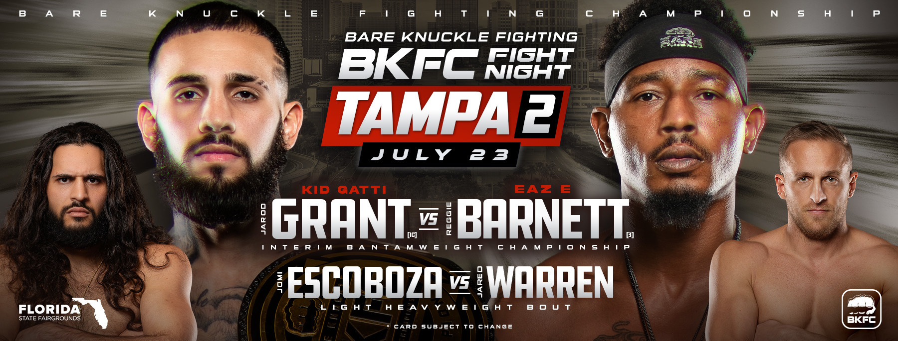 Anunciado el mapa completo de BKFC Fight Night Tampa 2