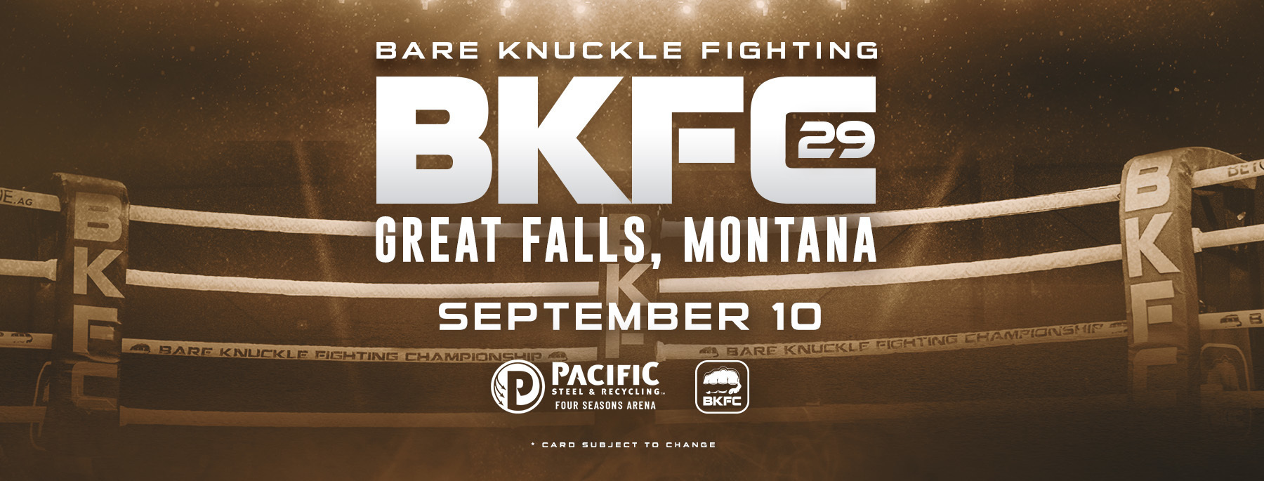 Bare Knuckle FC regresa a Great Falls Montana el 10