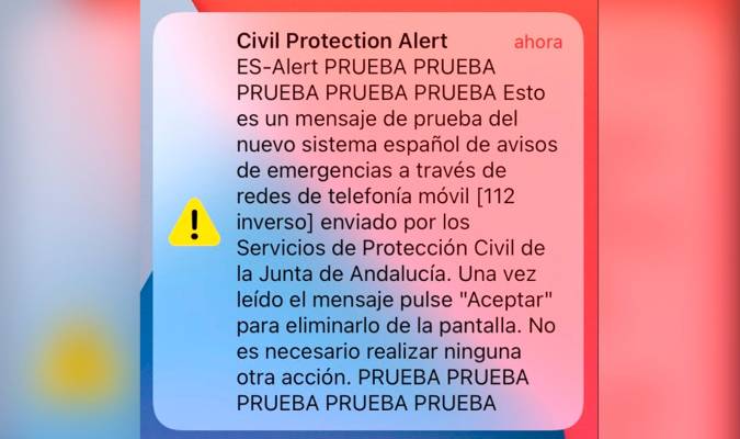 Hoy podria recibir una alerta de desastre en su telefono