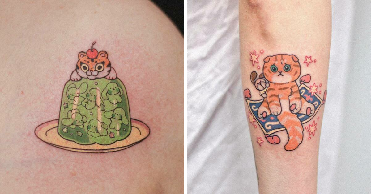 Los artistas del tatuaje hacen disenos muy adorables con temas