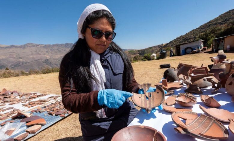 Cusco hallan muros y ceramicas incas durante obras en tipon