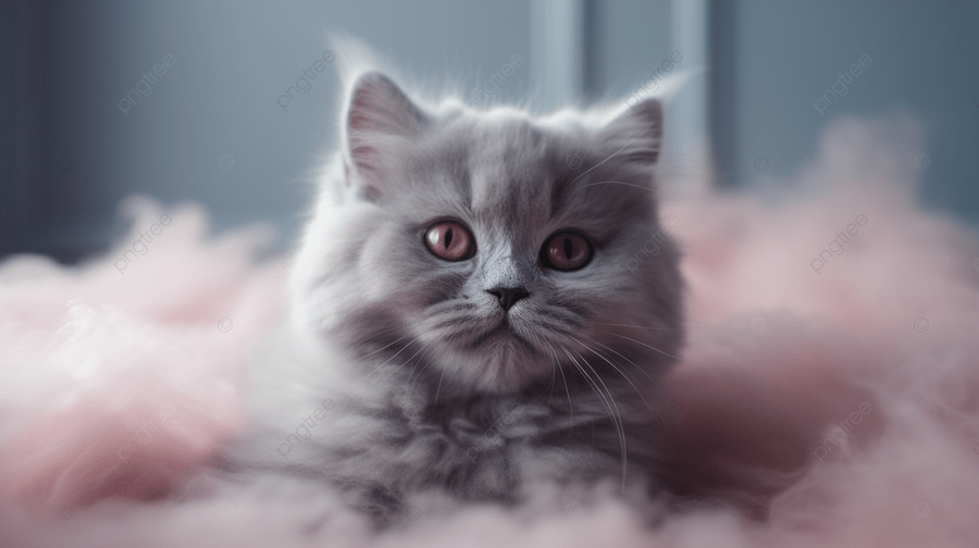 Fondo de gatito persa gris sobre fondo rosa esponjoso, chartreux, piel rosa, nube de algodón de azúcar imagen de fondo para descarga gratuita - pngtree